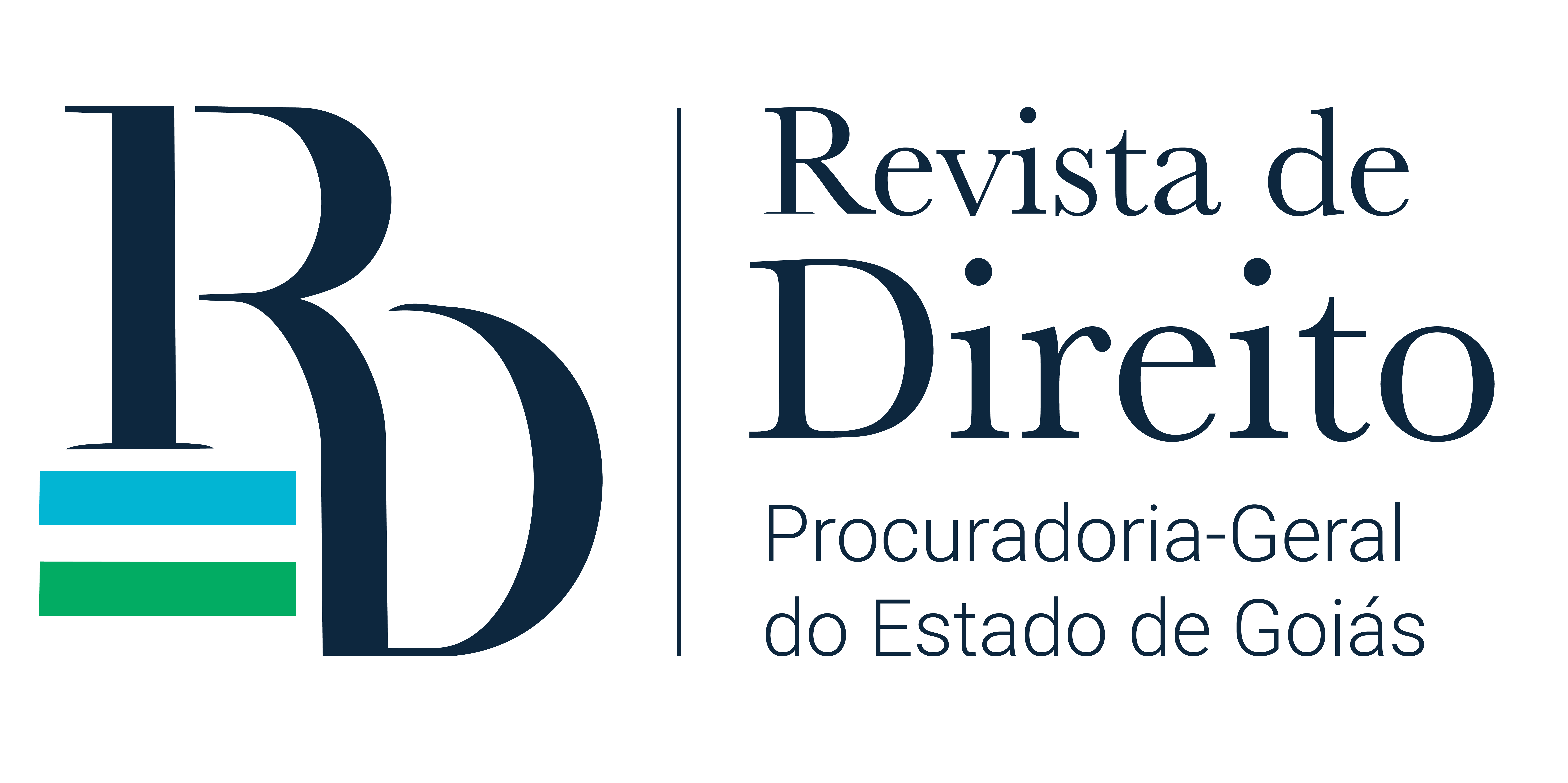 Logotipo da Revista de Direito da Procuradoria-Geral do Estado de Goiás, com as iniciais “RD” em destaque e o nome da revista e da instituição ao lado.